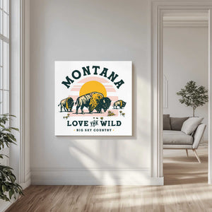 Tablou canvas „Montana Buffalo Art: Love The Wild” de The Whiskey Ginger