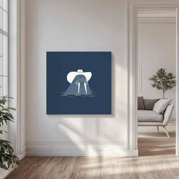 Tablou canvas „Hank The Cowboy Walrus” de Anyone Can Yeehaw