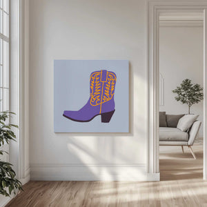 Tablou canvas „Purple Cowgirl Boot” de Anyone Can Yeehaw