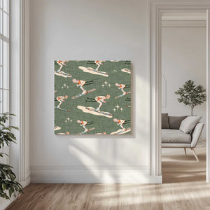 Tablou canvas „Winter Sports   Retro Vintage Ski” de Susana Costa