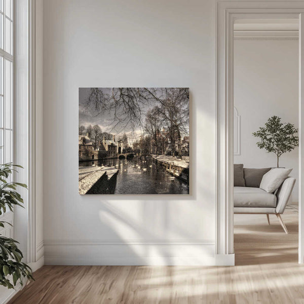 Tablou canvas „Bruges in Christmas dress” de Yvette Depaepe