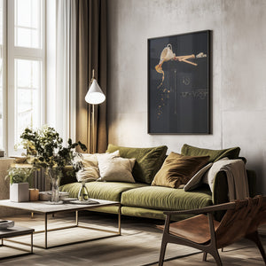 Tablou înramat „A study with free fall” de Dina Belenko