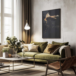 Tablou înramat „A study with free fall” de Dina Belenko