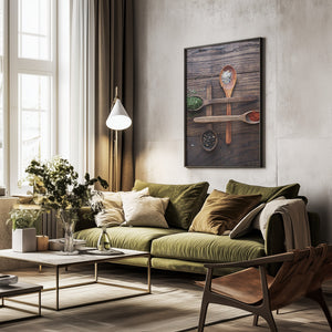 Tablou înramat „Wooden Spoons With Colorful Spices” de Karina Aleksandrova