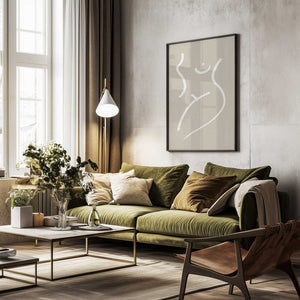 Tablou înramat „Body Sketch Sand” de Pictufy Studio