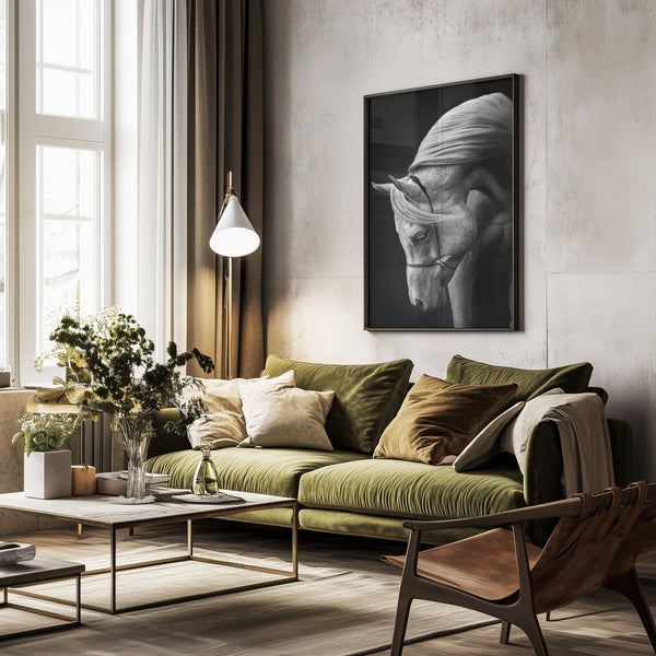 Tablou înramat „white stallion” de Ulrike Leinemann