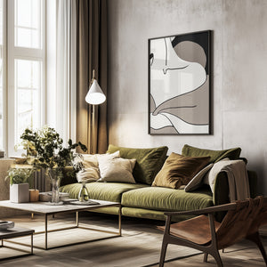 Tablou înramat „matisse_shoulder_vector_002_Black” de Pictufy Studio II