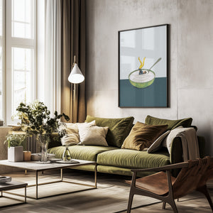 Tablou înramat „Yoga in my yogurt” de Maarten Léon