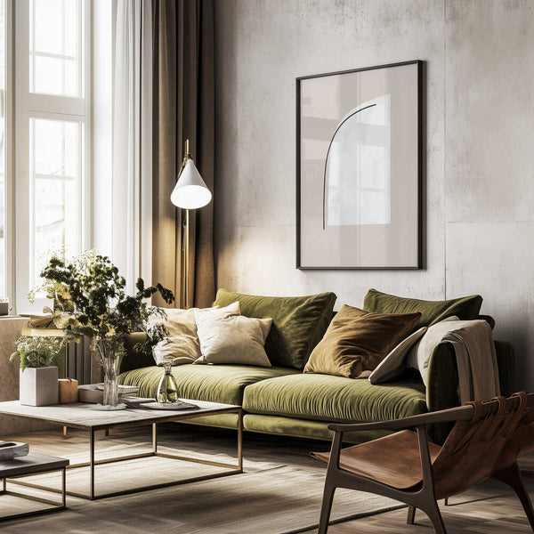 Tablou înramat „Curved Black Lines” de uplusmestudio