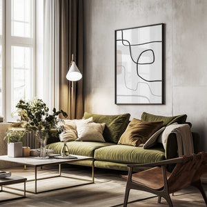 Tablou înramat „Curves and Lines” de uplusmestudio