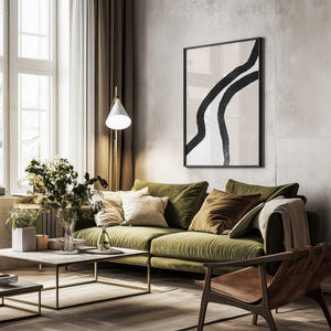 Tablou înramat „Bold Black Lines” de uplusmestudio