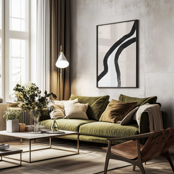 Tablou înramat „Bold Black Lines” de uplusmestudio