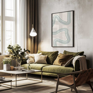 Tablou înramat „Curved Tranquility” de uplusmestudio