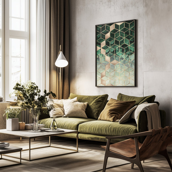 Tablou înramat „Leaves And Cubes” de Elisabeth Fredriksson