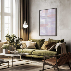 Tablou înramat „Pastel Hues Of Lavender And Peach” de uplusmestudio