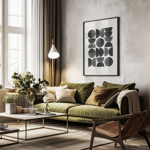 Tablou înramat „Geometric Rhythm” de THE MIUUS STUDIO