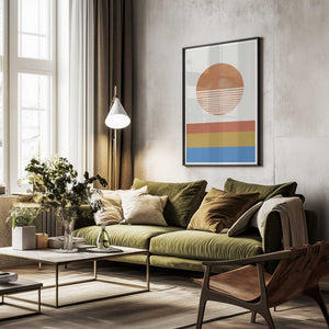 Tablou înramat „Striped Horizon Sun” de THE MIUUS STUDIO