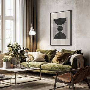 Tablou înramat „Geometric Echoes” de THE MIUUS STUDIO