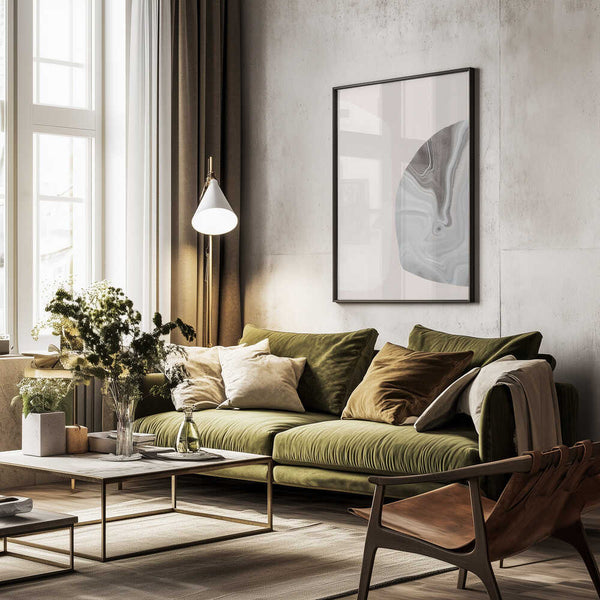 Tablou înramat „Marble Texture with Fluid Lines” de uplusmestudio