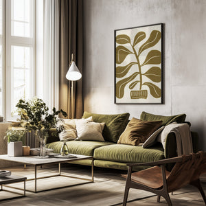 Tablou înramat „Linocut Houseplant #2” de Alisa Galitsyna