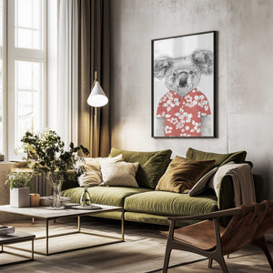 Tablou înramat „Summer koala (red)” de Balazs Solti