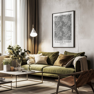 Tablou înramat „Marigold Monochrome” de William Morris