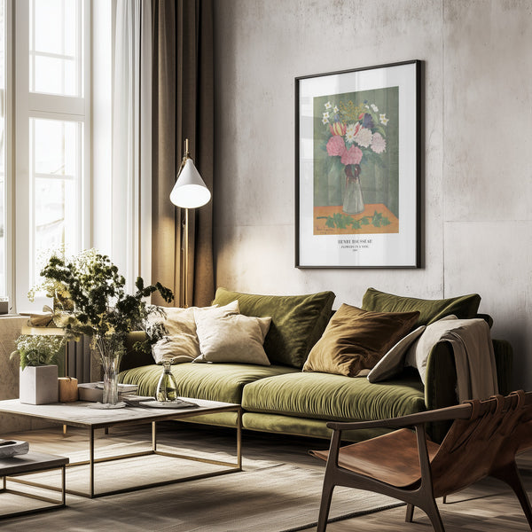 Tablou înramat „Flowers In a Vase” de Henri Rousseau