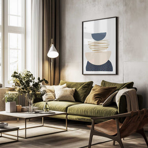 Tablou înramat „boho blue-3” de Sally Ann Moss