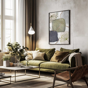 Tablou înramat „Green-Grey-2” de Sally Ann Moss