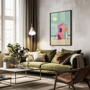 Tablou înramat „Surf Hut” de longwayhome