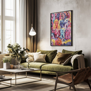 Tablou înramat „Ponies” de Pauline Wegman | Key and Sea Creative