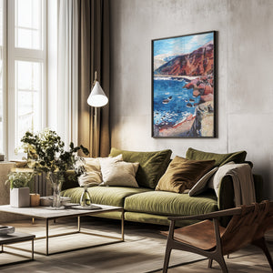 Tablou înramat „Red Sand Beach” de Pauline Wegman | Key and Sea Creative