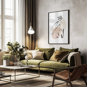 Tablou înramat „Simple Beige-1” de Sally Ann Moss