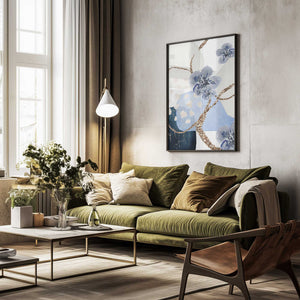 Tablou înramat „Floral Blue-3” de Sally Ann Moss