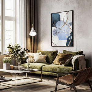 Tablou înramat „Floral Blue-2” de Sally Ann Moss