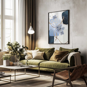 Tablou înramat „Floral Blue-1” de Sally Ann Moss