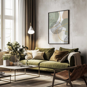 Tablou înramat „Calm green 1” de Sally Ann Moss