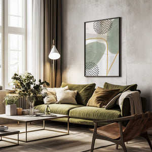 Tablou înramat „Calm green- 4” de Sally Ann Moss