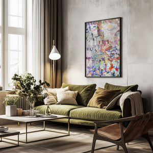 Tablou înramat „covid Spring 36x48 Oil Paint Mixed Media On Canvas” de Alise Loebelsohn