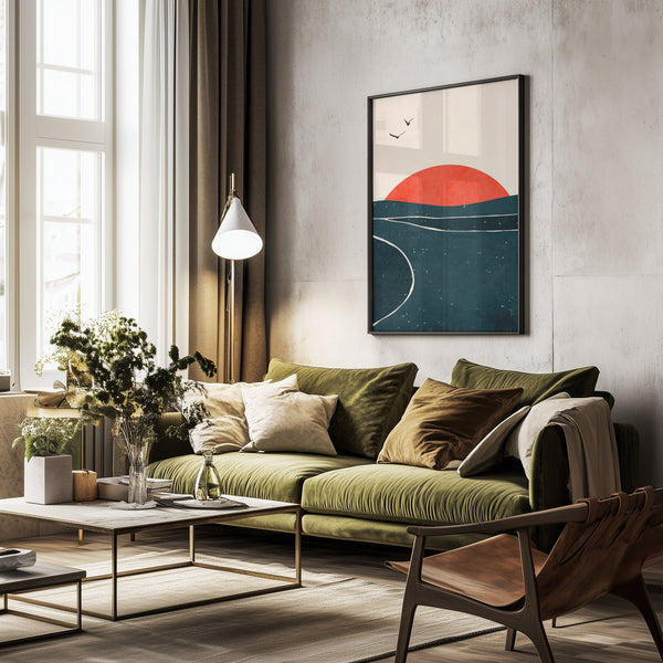 Tablou înramat „Dancing Seagulls” de Kubistika