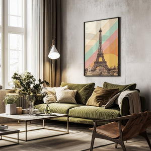 Tablou înramat „Eiffel Tower Rainbow” de Florent Bodart