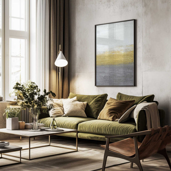 Tablou înramat „Gray and Gold” de Alyson Storms