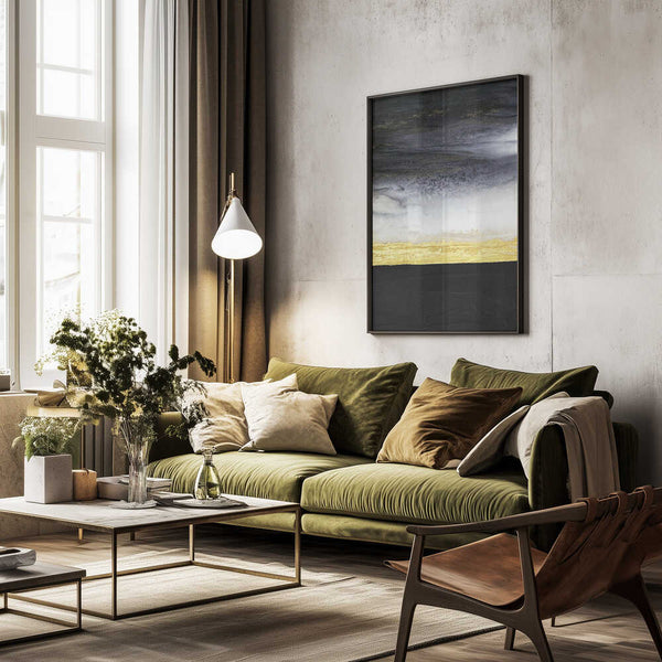 Tablou înramat „Noir and Gold” de Alyson Storms