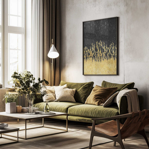 Tablou înramat „Starry Golden Night” de Alyson Storms