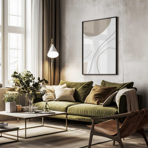 Tablou înramat „Abstract Line Art” de Melloi Art Prints