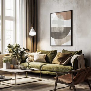 Tablou înramat „Earth Tone Geometric Art” de Melloi Art Prints