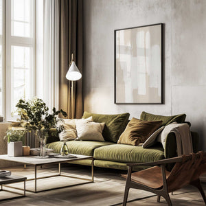 Tablou înramat „Beige Brush Strokes” de Melloi Art Prints
