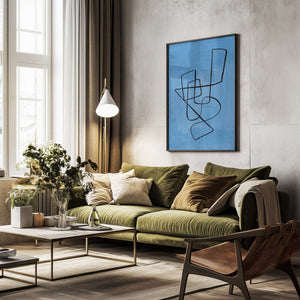 Tablou înramat „Pastel Blue Circuit” de Ejaaz Haniff