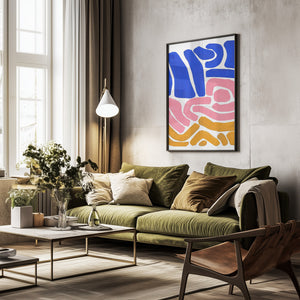 Tablou înramat „Pastel Tribal Maze” de Ejaaz Haniff