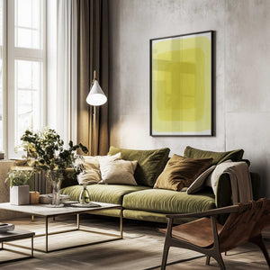 Tablou înramat „Yellow Watercolor Shapes #3” de jay stanley